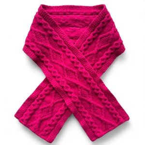 Aran Crafts 100% Merino Wool Made In Ireland Red Knit Scarf 55x7